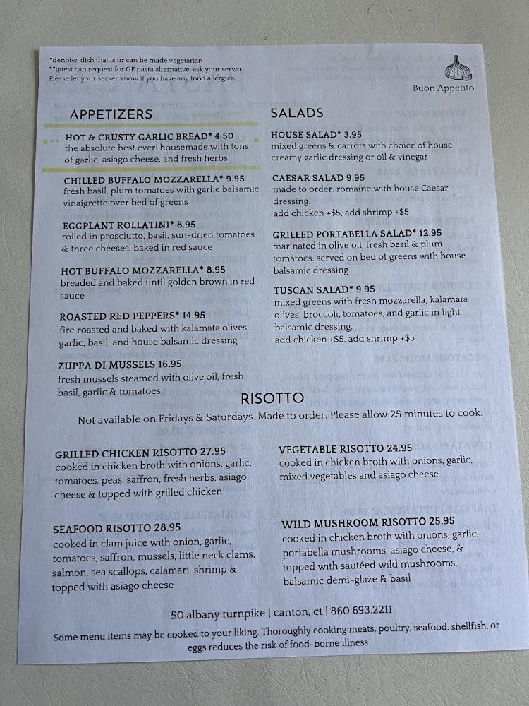 Buon Appetito Menu image 1