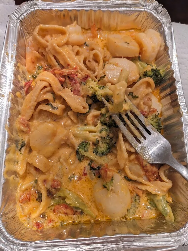 Shrimp and Scallop Taglione Very Oily